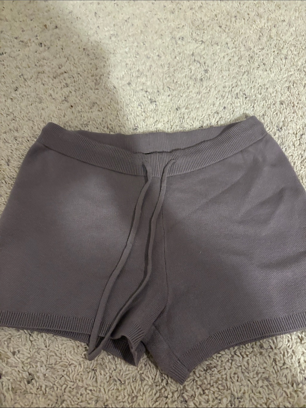 Arden B Knit Drawstring Sleep Shorts - Taupe Gray Small